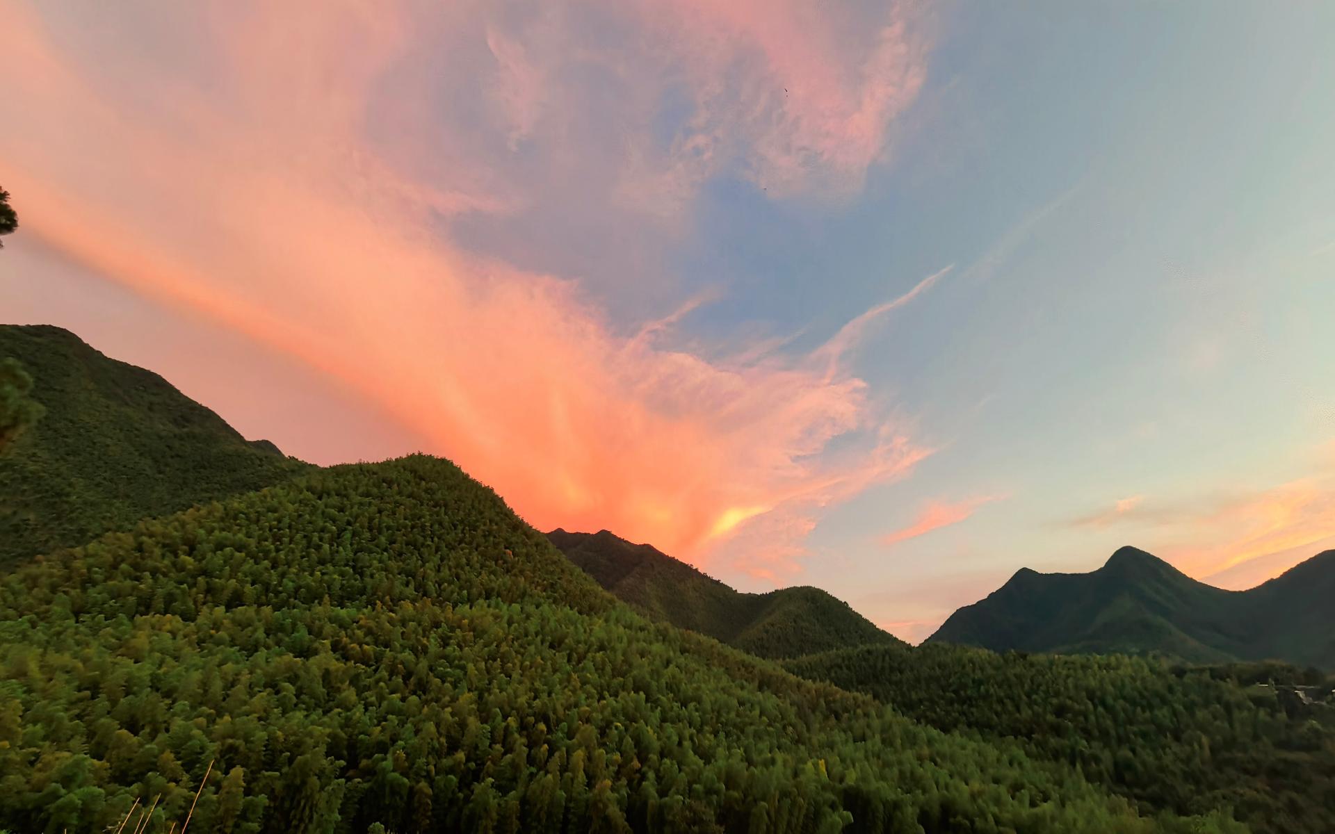 东篱上舍茶山晚霞 · 南山竹海间的诗意山居